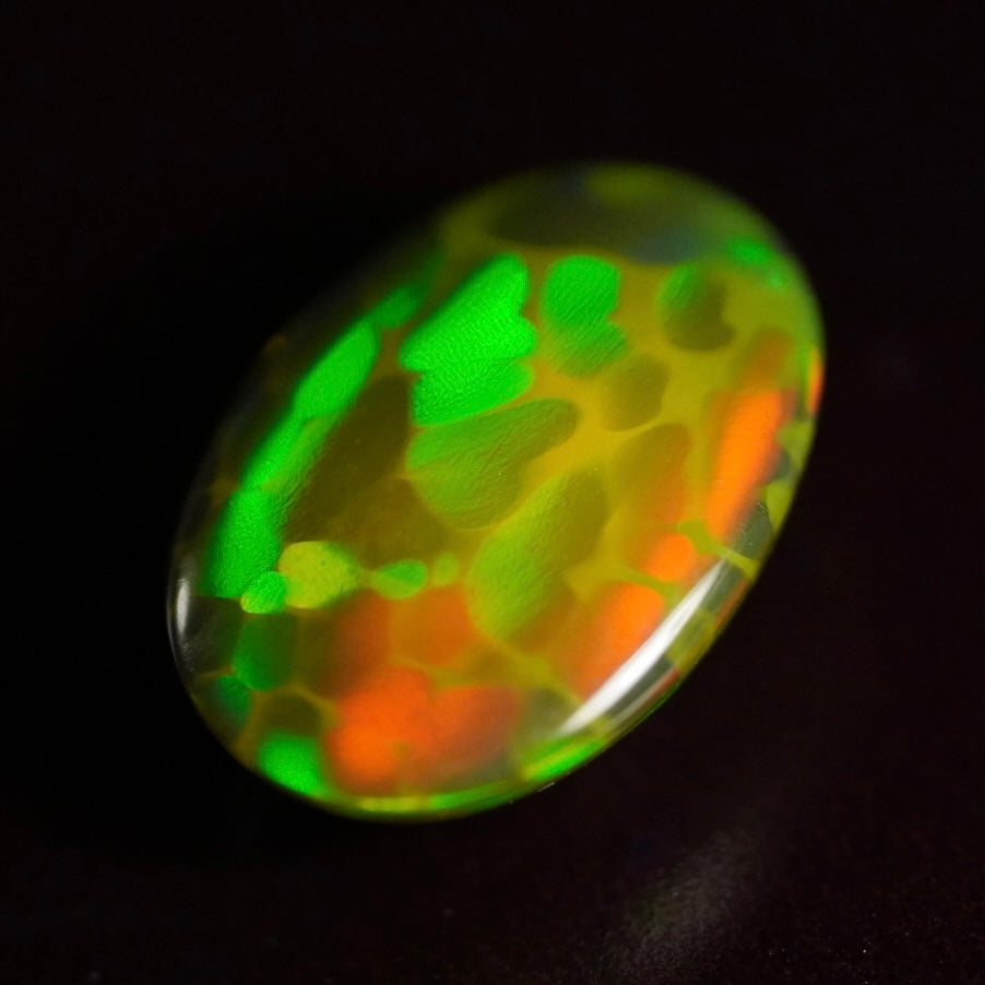 2.19 Karat Schlangenmuster, dunkler äthiopischer Welo-Opal - Ténèbres Opal